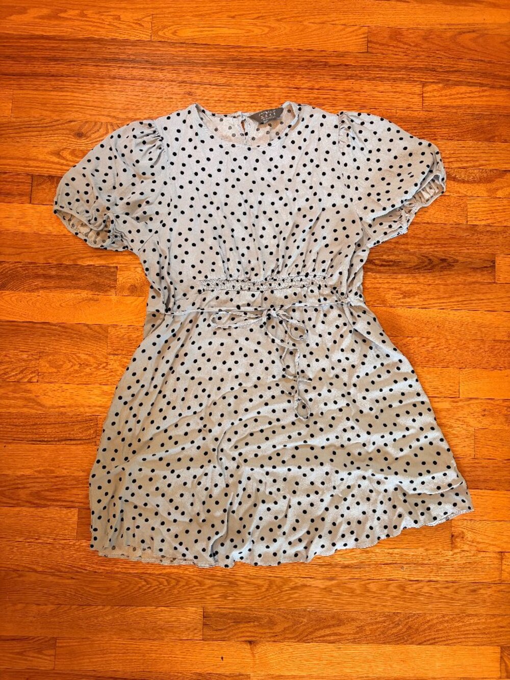 Primark Baby Blue Polka Dot Mini - Size 16